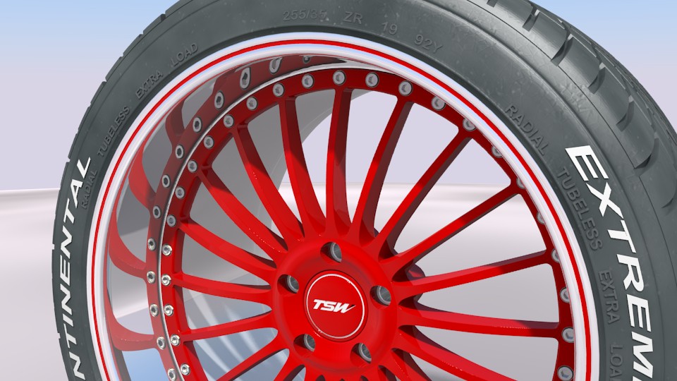 UPDATED!!! TSW wheel w. Conti ExtremeContact DWS tyre Lower Poly preview image 8